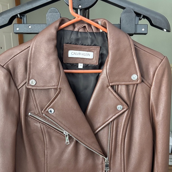 Calvin Klein Jackets & Blazers - Calvin Klein Women's Tan Leather Jacket